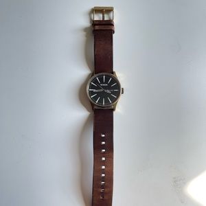 Nixon Sentry 42mm Watch with Horween Leather Strap